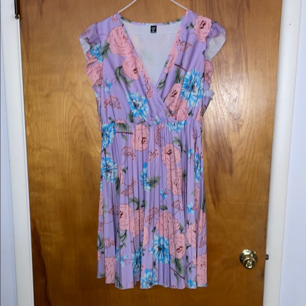 Spring Break Floral Dress in Lavender and Pink